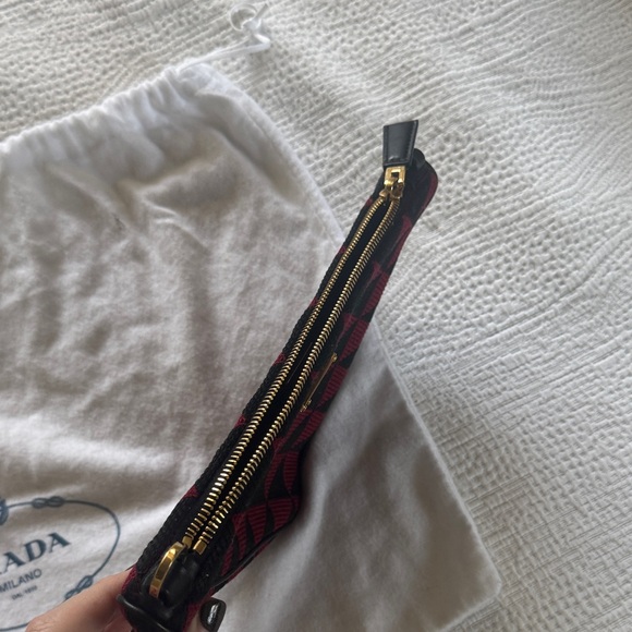 Prada Black and Red Triangle Clutch - Picture 6 of 8